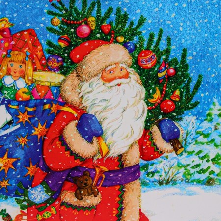 New Year. Gift package "Satisfied Santa Claus", 33 x 42.5 x 15 cm.-2