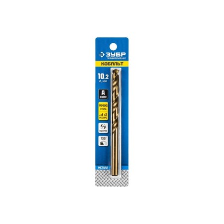 Bison drill, steel P6M5K5, cylindrical shank, 10.2 x 133 mm, class A-1
