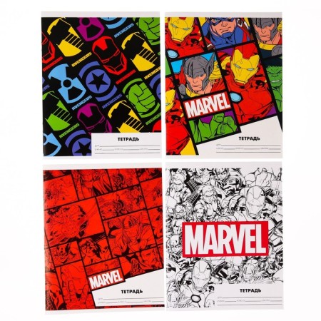 Notebook in a line of 24 sheets, 5 types of mix, cover covering cardboard, avengers-2