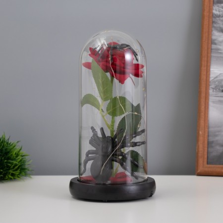 Halloween Light Sobe "Spider with Rose" 1.5W, LED, 3XAAA, Black USB 11x11x21cm