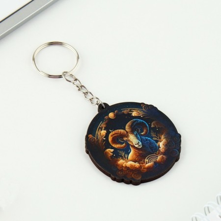 Key keychain wooden "Aries", space, 4.5 x 6 cm-2