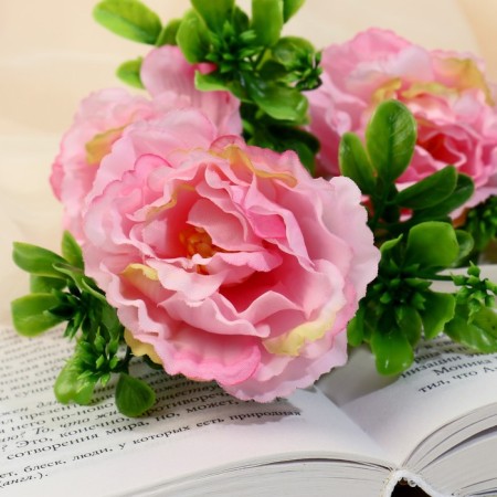 Flowers artificial "PION Branch" D-6 cm 36 cm, pink-1