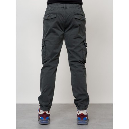 Cargo jeans men, size 46-48, dark gray color-3