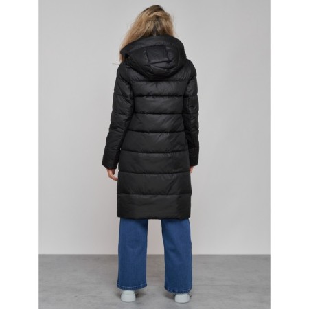 Coat insulated winter female, size 42, black color-3