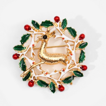 Brooch "Forest Deer", colored in gold