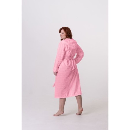 Women's bathrobe, size 46, pink color-2