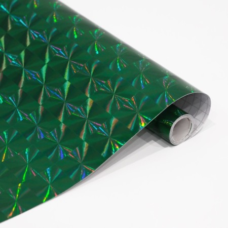 Film self -adhesive "flowers", holography, green, 0.45 x 3 m, 3 md-1