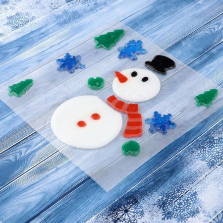 Stick on the glass "Snowman" 18.5x18.5 cm-1