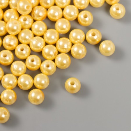 A set of beads "Pearls" d 8 mm, 250 gr, light yellow-1