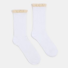 Women's socks minku with ruffles white color, rr 36-39 (25-27 cm)