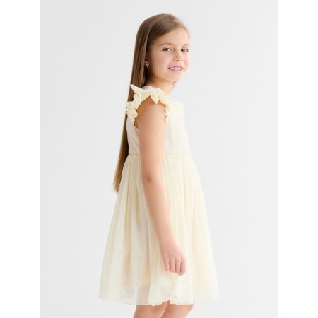 Платье для девочки, MINAKU :Party Dress, цвет молочный, рост 122 см-7