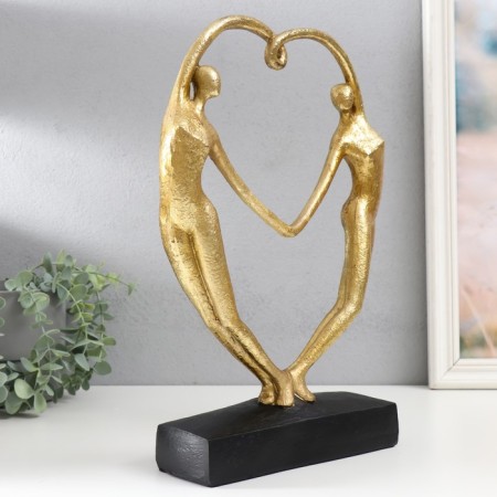 Polystone souvenir "Lovers in the plexus of the heart" gold 37x25x7 cm-1