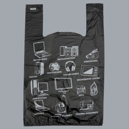 Package "Electronics", polyethylene, T -shirt, black 40 x 63 cm, 20 μm