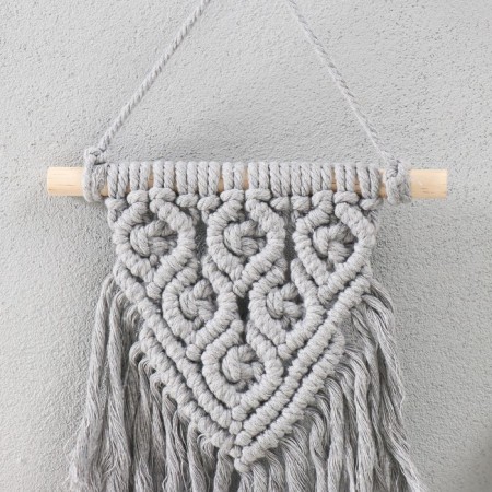 Panel wall -mounted macrame "Calle" gray 38x20 cm-1