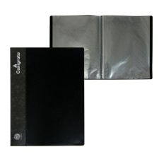 Folder 20 A4 liners, Calligrata, Koreshka pocket, 600 microns, 15 mm black