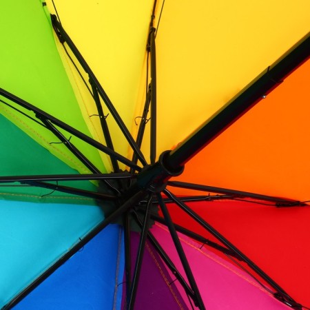 Women's rainbow umbrella “Rain and Miracles”, 10 spokes.-3