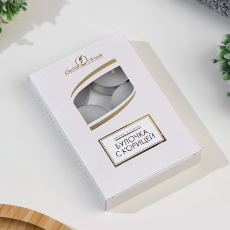 A set of candles of tea flavored "bun with cinnamon", 6 pcs, 12 g-3