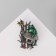Brooch "Frog" in the swamp, colored in black silver