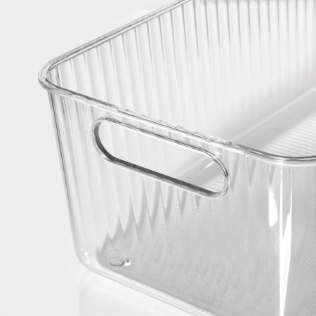 Storage container with handle LADOM "Crystal", 34 × 18.3 × 12 cm, transparent-1