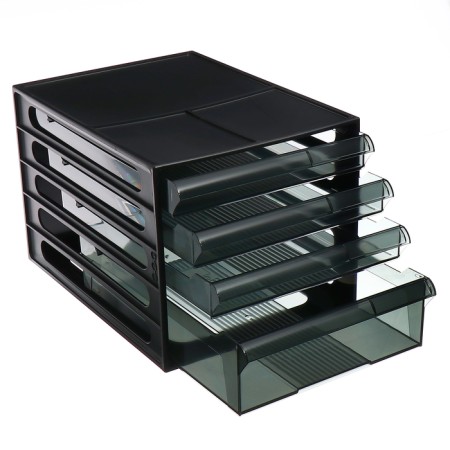 File-cabinet 4-sectoral Istanm, black case, black trays-1