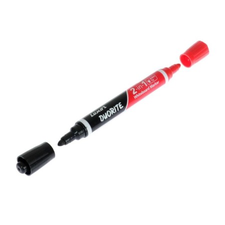 Marker for white boards Luxor Duorite, 1-3 mm, bilateral, bullet, black/red-3