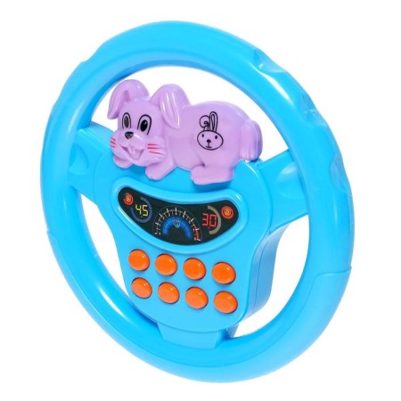 Musical steering wheel "go to the zoo", light and sound effects, works from batteries, mix-1
