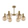 Chandelier 60W, 6he27, 35x65 cm, brass