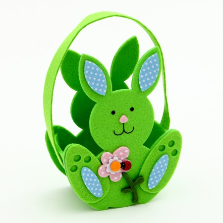 Easter decor basket "Bunny with flower" 7.5x10x20 cm
