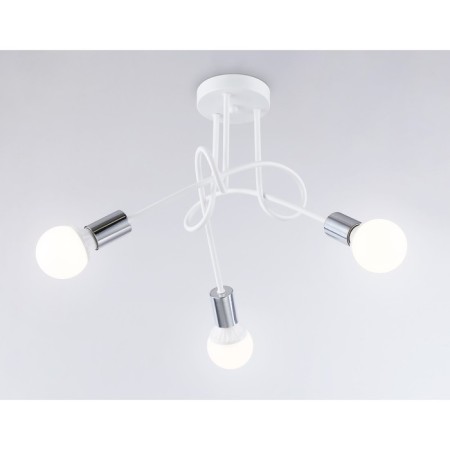 Lamp ceiling in the style of Ambrella Light, Loft, TR80414, 3HE27, white, chrome-3