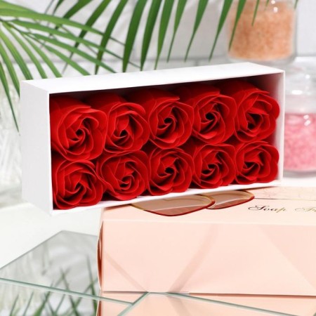 Soap roses, red, set 10 pcs.-2