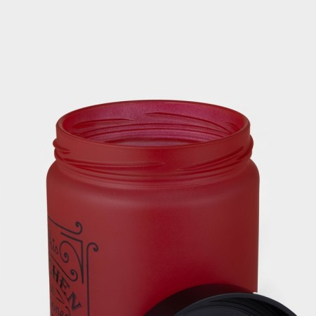 Glass Bank for bulk products "Love in the kitchen", 600 ml, red color-2