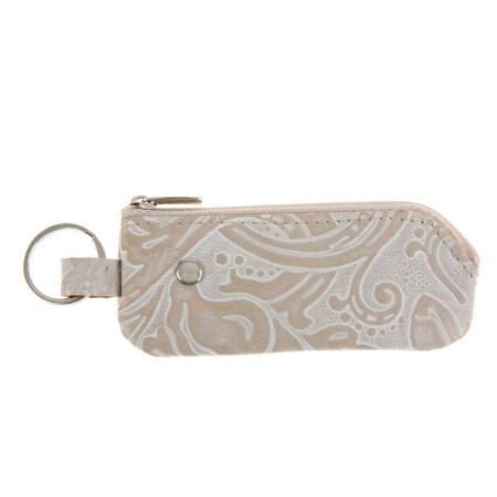 Key of zipper, ring, beige color