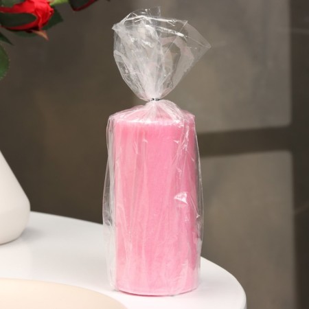 Candle-cylinder smooth, 5x10 cm, raspberry, 6 hours-2