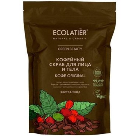Facial and body scrub Ecolatier Green Beauty "Coffee Original", 150 g