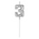 Candle in the cake on the skewer "Almaz", the number "3", silver, 4.8x2.6 cm