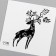 Tattoo on the body Black "Deer" 6x6 cm