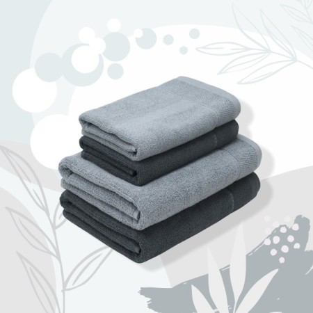 A set of towels "Bookle", size 50x80 cm - 2 pcs, 70x130 cm - 2 pcs, color gray-1