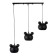 Bayerlux lamp "Barney" 3he27 40W black 21x51x21-120cm