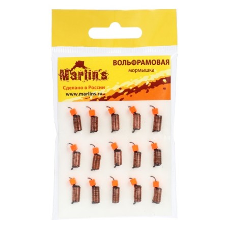 Mormyshka tungsten Marlin’s Book, 3 mm, 1.5 g, black + cube red UV, 15 pcs.-1