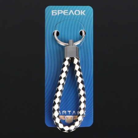Cartage key key, a loop with a mobile phone number, black and white-3