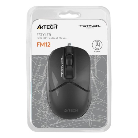 Mouse A4Tech FSTYLER FM12S, wired, optical, 1200 dpi, USB, black-3