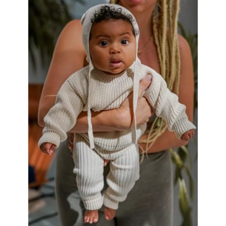 Knitted Children's Pure Love Buddy, height 86 cm, milk color-10