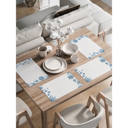 A set of napkins for setting the table "Big snowflakes", rectangular, rounded edges, size 30x46 cm, 4 pcs