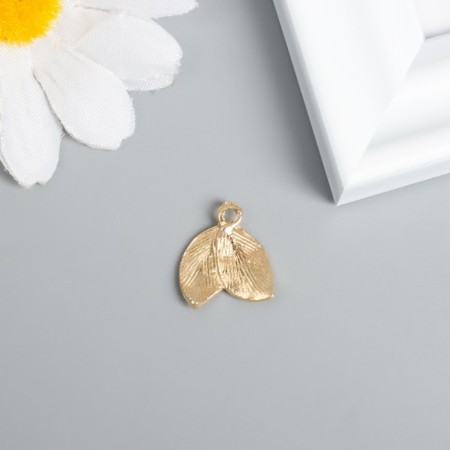 Decor for creativity metal "leaflets" gold 1.5x1.4 cm-2