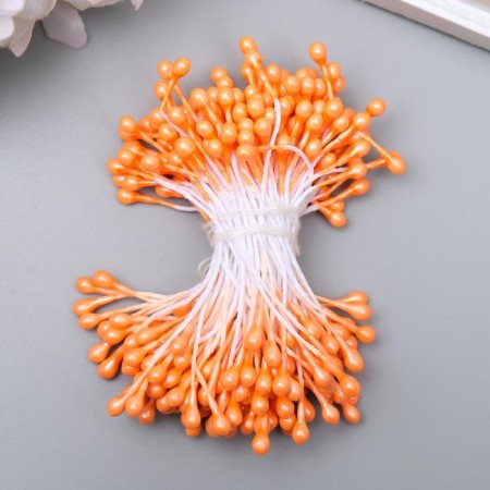 Stamens for artificial flowers "Drops of bright orange" (set 130 pcs) length 6 cm