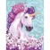Diamond mosaic with full filling on the canvas "Unicorn", 30 x 40 cm