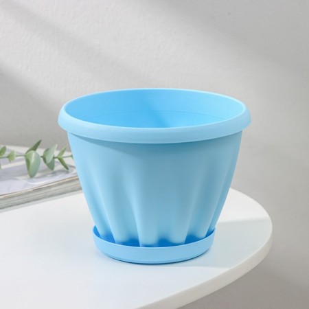 Pot for flowers with the Podon "Noble", 1 L, D = 14 cm, Blue Color-1
