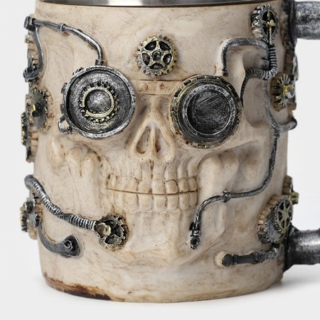 Mug "skull", 400 ml, beige color-1