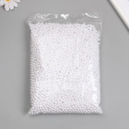 Beads for creativity plastic "Pearls White" d = 0.6 cm set 500 grams-3