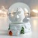 Souvenir Polystone Water Ball "White Bear with a gift" White with silver 7x6.7x8.8 cm